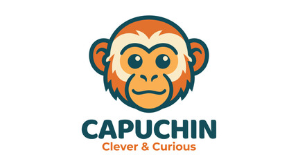 This logo features a capuchin monkey with an inviting expression, ideal for businesses focused on creativity and intelligence, representing cleverness and curiosity. © Zihang