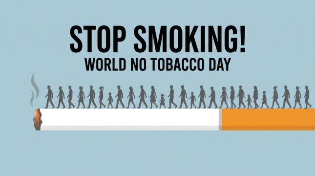 Anti-smoking graphic for World No Tobacco Day showing human evolution
