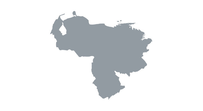 A grayscale map depicting the geographical outline of venezuela south america on a white background high quality professional