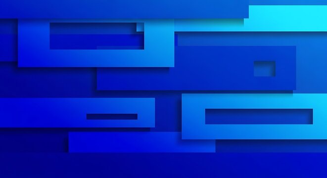 Abstract geometric design with overlapping blue rectangles and gradient