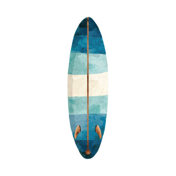 Vibrant Blue Surfboard With Stripes.