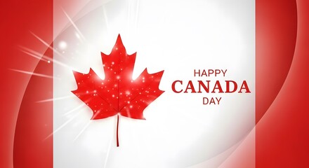 Fototapeta premium Canada day celebration a vibrant maple leaf on the canadian flag