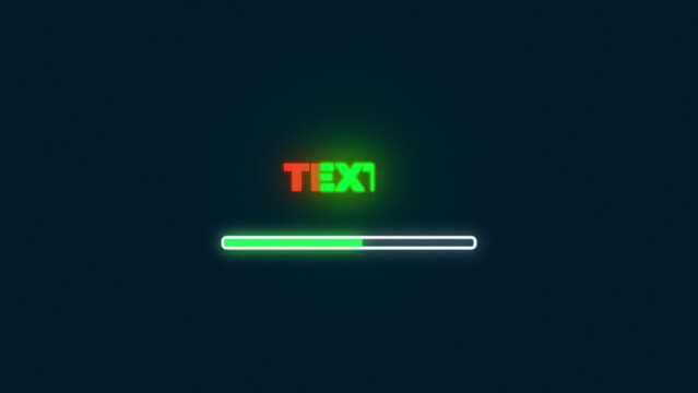 Loading Bar Animated Text Title with Subtitle and Progress Indicator