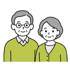 Fototapeta premium 老夫婦のイラスト