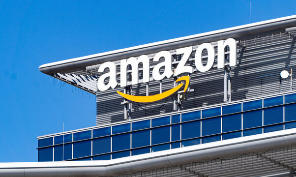 Amazon office building in Gdansk. Global technology colossus, operates massive retail ptatform, central player in the global AI infrastructure race