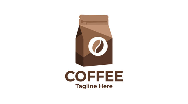 A creative logo design for coffee packaging featuring a bean graphic, conveying warmth, flavor, and quality, ideal for coffee brands or gourmet shops.