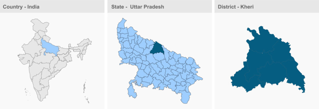 Kheri_District_map_(_Uttar_Pradesh_State,_Republic_of_India) illustration image graphic visual high quality professional visual content for digital me