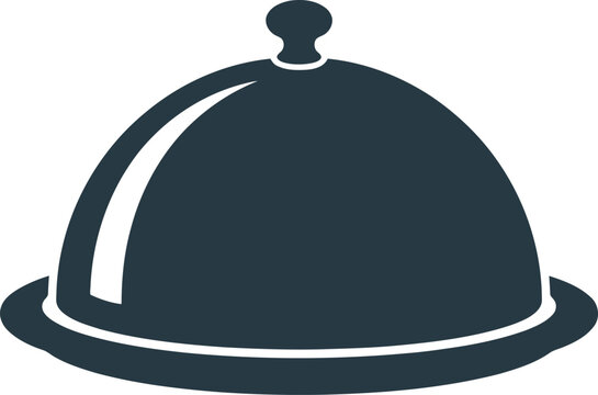 Classic domeshaped food cover with knob handle isolated illustration design