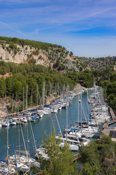 Marina in the Calanque de Port-Miou in the Calanques national park in the south of France.