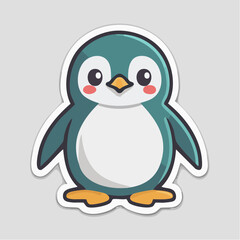 Obraz premium Cute Cartoon Penguin Sticker