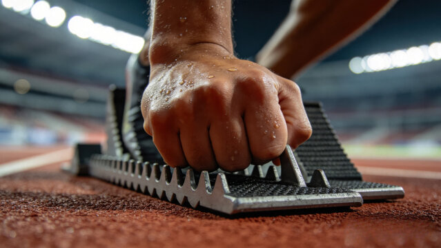 Starting block with runner spikes