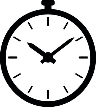 Minimalist stopwatch icon with simple clock hands isolated design example