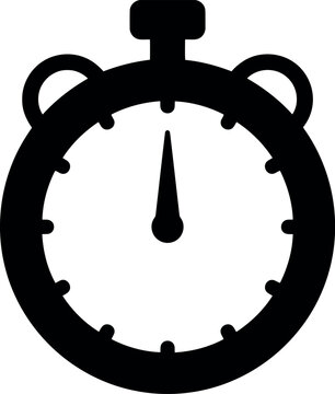 Minimalist stopwatch icon with simple design showing zero time display
