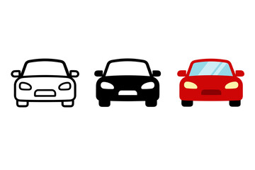 Fototapeta premium Stylized Car with Windshield Silhouette Vector Illustration
