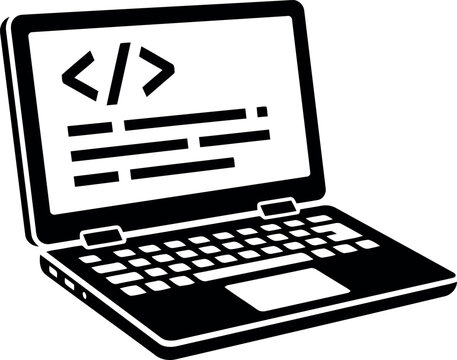 Modern laptop computer displaying code editor for programming and software development tasks