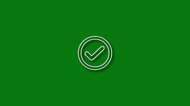 Green background with white checkmark symbol animation for positive approval concepts check sign tick mark