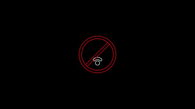 Prohibited sign red circle cross over black background no entry not allowed