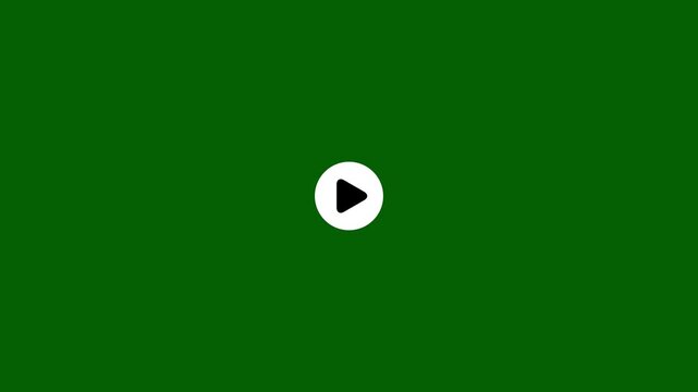 Green screen background with central play button for pause or concepts motion template for presentations advertising or tutorials