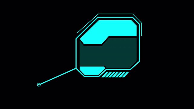 Futuristic modern shape animation for your text 4k in transparent background , Sci-fi HUD element style