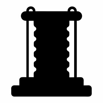 Vintage washboard silhouette icon, laundry cleaning tool vector illustration, antique scrubbing board symbol for housework and domestic chores