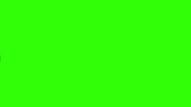 Lets Go text animation moving from left to right on green screen, perfect for chroma key overlay and video editing