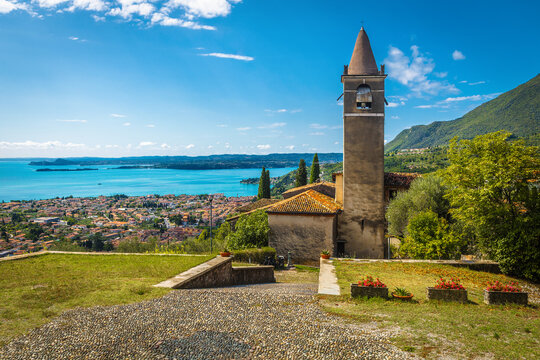 Church of St Michele with great view, Toscolano Maderno, Italy