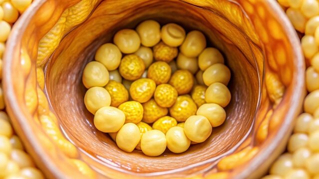 Small white or light-colored gallstones embedded in a yellowish bile duct lining , medical, health