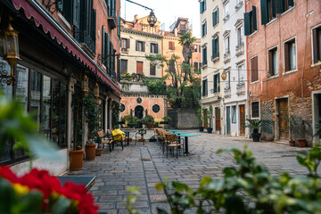 Obraz premium street view of venice city, italy