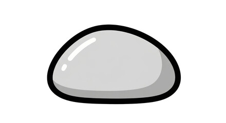 Obraz premium Smooth gray stone with a glossy sheen and thick black outline.