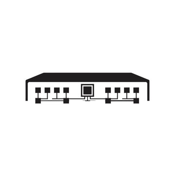 Network switch with multiple ethernet ports.