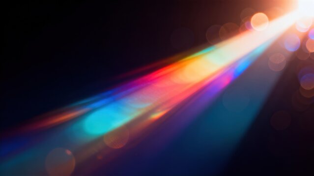 Colorful light beam with bokeh effect