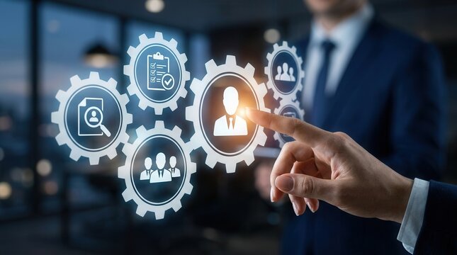 HR professionals identify best candidates and select top talent for human resource management.