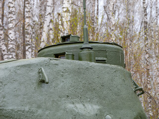 Tank turret top view in forest museum © Andrey
