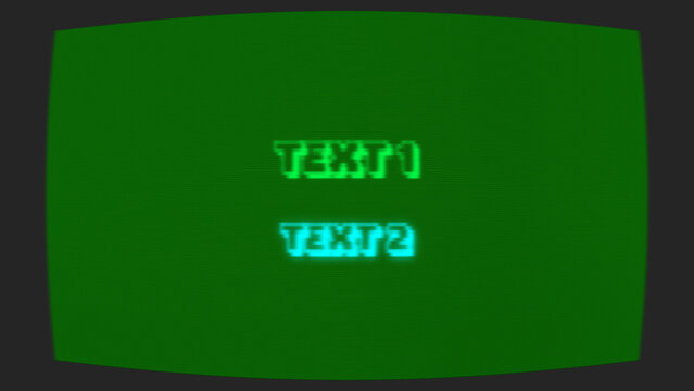 Retro CRT Monitor Animated Text Title with 80s Computer Screen Effect