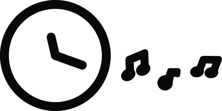 Alarm clock with flying music notes