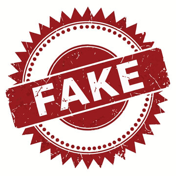 Textured red fake stamp verified not genuine rubber seal.