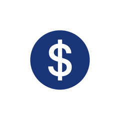 Obraz premium Dollar Sign Icon in Blue Circle - Financial Symbol