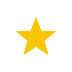 Obraz premium Golden Star Icon on White Background - Simple and Clean Design