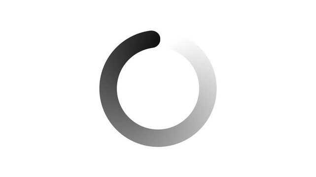 Loading Circle, Video. Loading Animation Icon on a white Background. Download Progress, Preloader Animation Web Design Template, Interface Buffering. Seamless Loop Animation 4K with Alpha Channel.