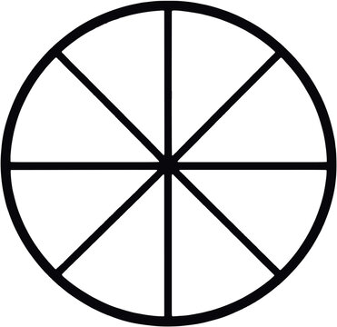 Wheel of Time Line Art Icon for Rotation Symbol