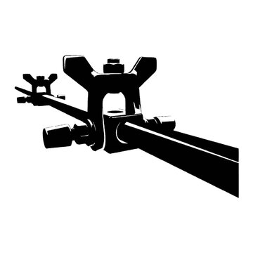 Tube Flaring Tool Bar Black Silhouette with Wing Nuts and Yoke Isolated on Transparent Background