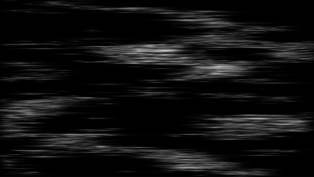 Light Streaks with Motion Blur and Digital Glitch Effect. Black and White Light Effect