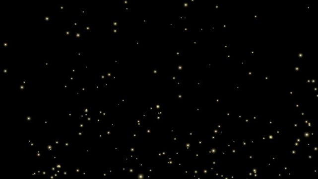 Animation yellow light particle on black background.