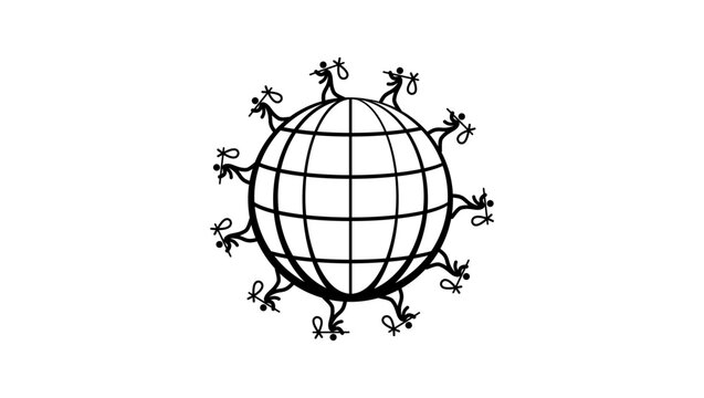 human Migration symbol, black isolated vector silhouette