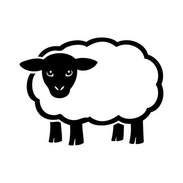 Logo con dibujo minimalista de una oveja de cara negra tipo Scottish Blackface