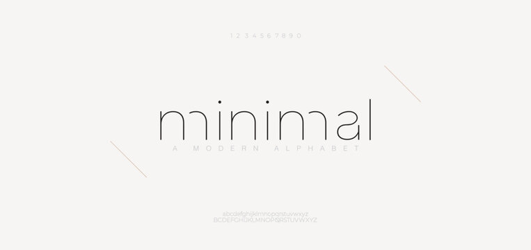 Minimal, abstract alphabet fonts and numbers. elegant Lettering for fashion and digital thin line abstract font typography. vector illustration 