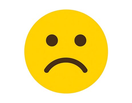 A yellow circle with a frowning face