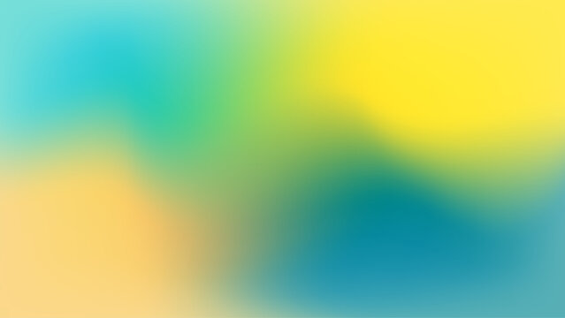 Fresh Green Yellow Gradient Background with Teal Blend &ndash; Abstract Soft Organic Color Mesh Backdrop