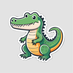 Fototapeta premium Cute Cartoon Alligator Sticker