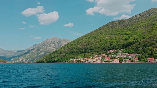 Spring Location: Lepetane Village from Kotor Bay Ferry